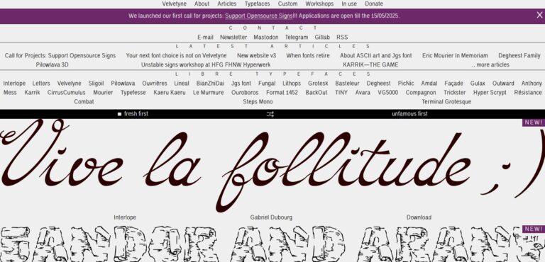 Where to Get Free Fonts (Legally!) for Your Blog, Brand, or Projects velvetyne