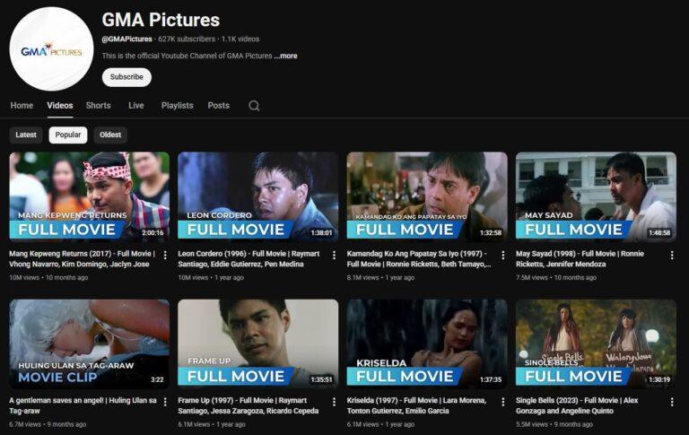 FREE Tagalog Movies: Legit Filipino Movies You Can Stream on YouTube GMA Pictures Youtube Channel