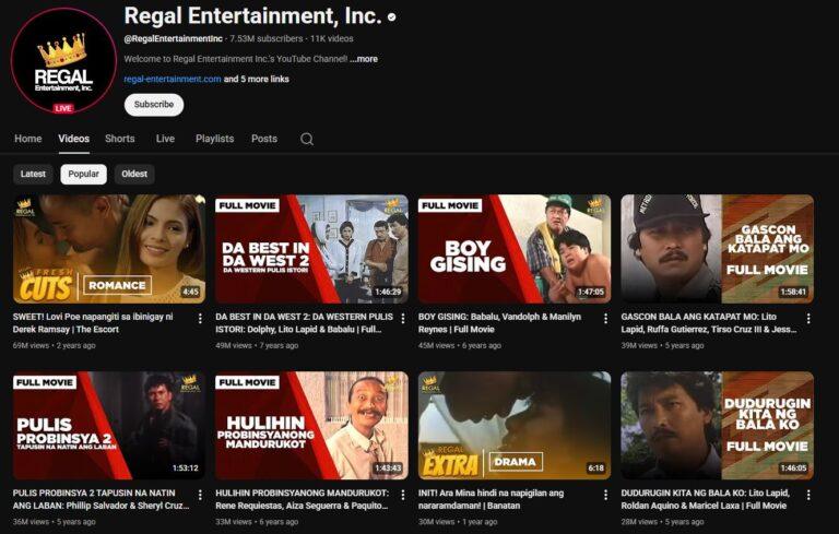 FREE Tagalog Movies: Legit Filipino Movies You Can Stream on YouTube Regal Entertainment Inc Youtube Channel