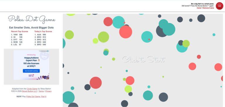 bored button - polka dot game